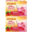 Emergen-C 1000mg Vitamin C-pulver, med antioxidanter, B-vitaminer och elektrolyter, vitamin C-tillskott för immunstöd, koffeinfri dryck Mix, hallon smak - 60 greve / 2 Månadsförsörjning
