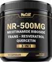 NAD+ Tillägg med Nicotinamide Riboside, Resveratrol, Quercetin - 90 greve - 90 dagars leverans