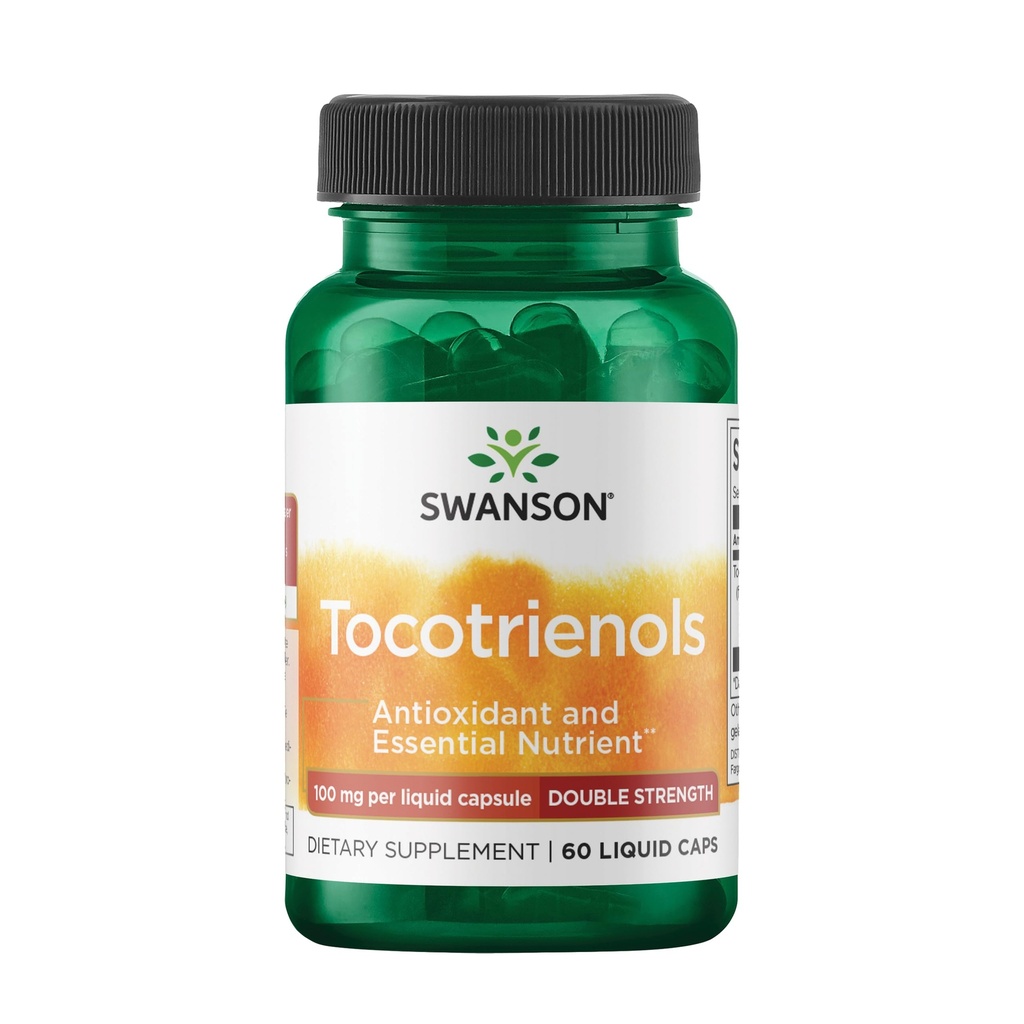 Swanson Double Strength Tokotrienolit - Antioksidantti - (60 nestemäistä kapselia, 100 mg Each)