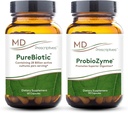 MD Prescriptives PureBioottinen ja ProbioZyme Bundle - Ruoansulatus- ja suolistoterveyden lisäosa - 60 kapselia/90 kapselia