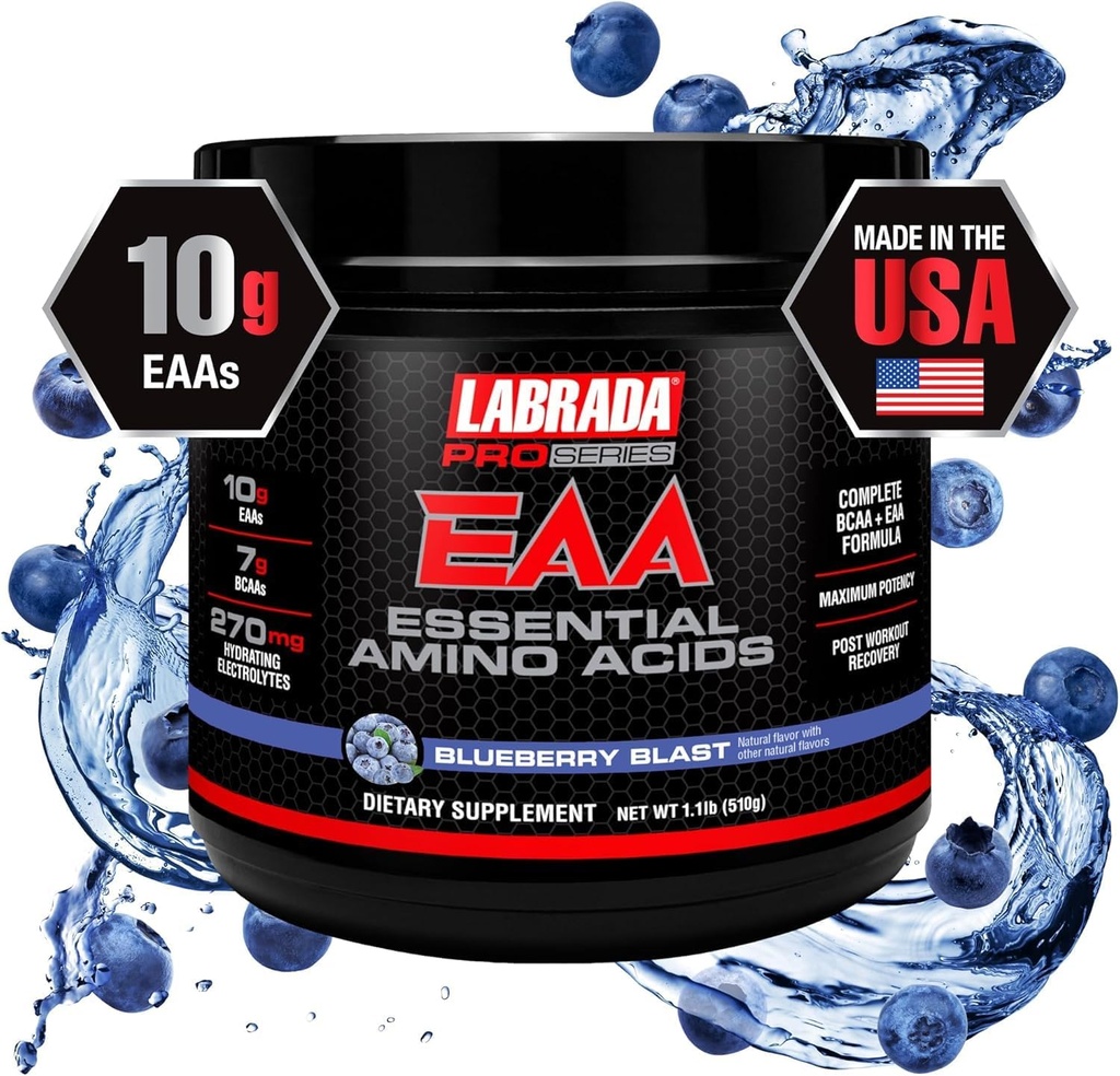 Pro Series EAA Maksimi teho Täydellinen Essential Aminohappo Hydrating Formula 10g EAA 7g BCAAs & 270mg Hydrating Electrolytes Recovery and Performance (Blueberry Blast)