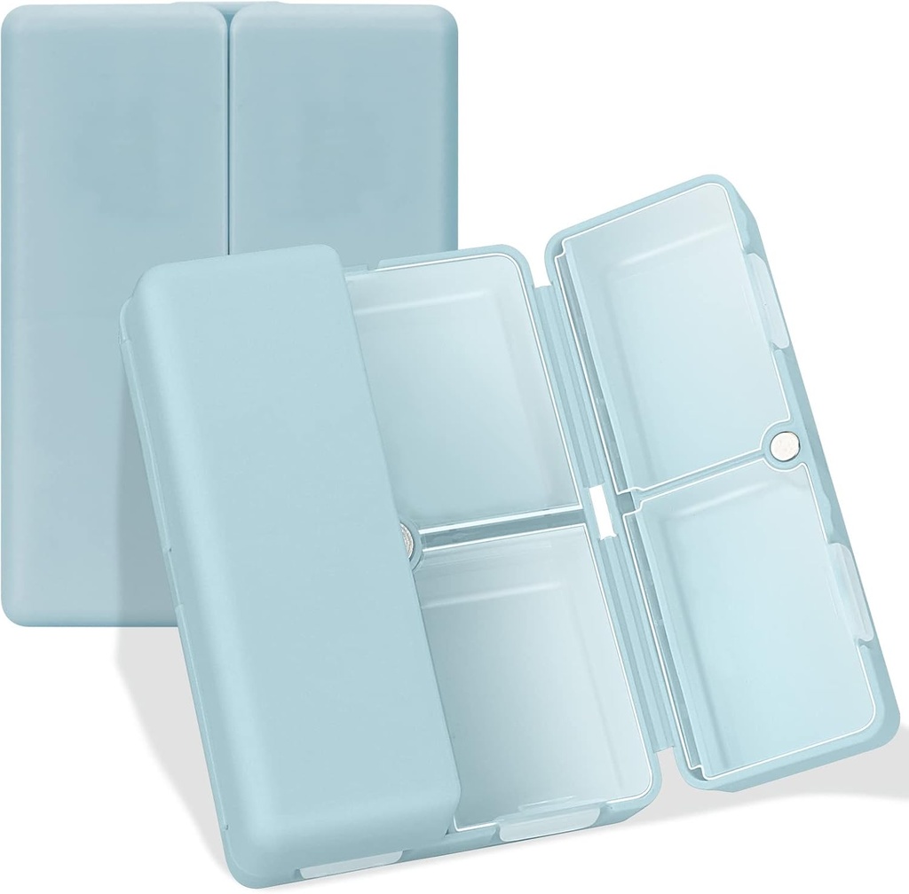FYY Daily Pill Organizer, 7 Osat Kannettava matka pilleri tapauksessa, [Folding Design] kukkaro tasku pitää vitamiineja, Cod Liver Oil, Lisäravinteet ja lääke-sininen