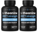 NutraChamps L-Theanine 200mg Capsules, Double-Strength L-Theanine Liquid med vitamin D3, Organic Coconut Oil, 120 Vegan Capsules (Pack of 2)