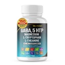 GABA 5-HTP L-Tryptophan L-Theanine Vitamin D3 Vitamin B6 Holy Basil Valerian Chamomile Ginkgo Biloba Ginger -150 Kapslar - Tillverkad i USA