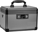 Medicin Lock Box med nyckel, Alluminum legering Box för medicinering, First Aid Box med en flyttbar bricka för att lagra mediciner och piller för hem, svart 12 * 7,68 * 7,87 tum