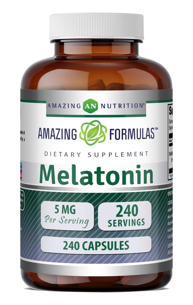 Hämmästyttävä Formula Melatoniini Supplement ... 5 Mg Per Serving... 240 kapselia...