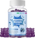 Magnesium Glycinate Gummies 1000 mg - Sokeriton magnesium Kaliumlisä D-vitamiinilla, B6, CoQ10 rauhalliseen mieliala- ja unitukeen - 60 mustikkatypykkä
