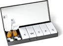 PORT X POLISH Designer Viikoittain pilleri laatikko Organizer (Single 1X Daily, Classic Black) 