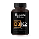 Vitamin K2 med D3 Extra Strength Supplement Bone | Heart Health Non-GMO Formel 5000 IE Vitamin D3 125 mcg & 100 mcg Vitamin K2 | Lätt att Svälja Vitamin K & D, 30 kapslar.