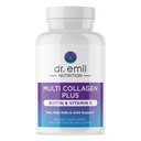 DR. EMIL NUTRITION Multi Collagen Peptides Plus Biotiini ja D-vitamiini - Biotiini ja Collagen täydentää hiusten ihoa ja kynsiä - Biotiini pillereitä hiusten kasvua