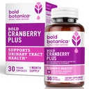 Bold Cranberry Plus - 36 mg PACs - 100% Soluble PAC- Urinary Tract UTI Support- Cranberry Pills för kvinnor och män - med icke-GMO Vitamin C - 30 Vegan kapslar