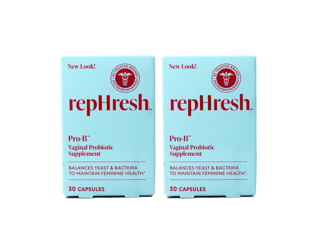 RepHresh Pro-B Vaginal Probiotic Supplement, 30 kapslar, Pack med 2