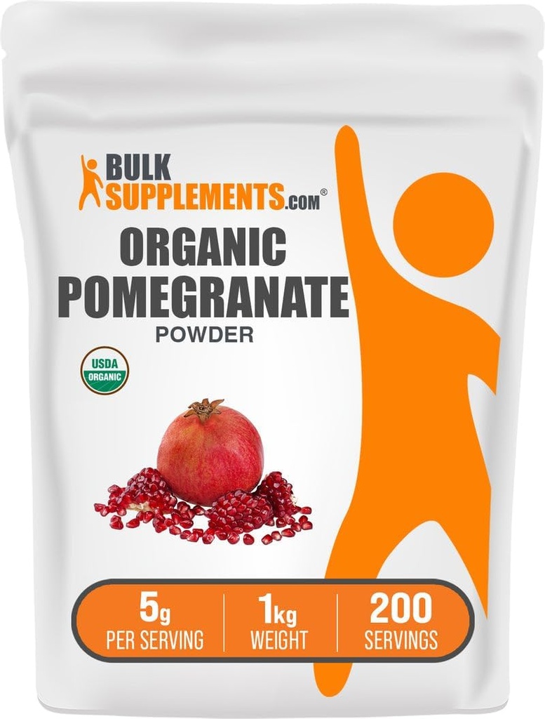 BulkSupplements.com Organic Pomegranate Powder - Granaattiomena täydentää immuunitukea, kasviperäisten täydentää - Gluteeniton, 5 g per tarjoilu, 1kg (2,2 lbs) (pakkaus 1)