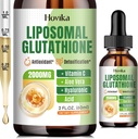 Liposomal Glutatione Supplement 2000mg, Liquid Glutatione Drops with vitamiine C, Master Antioxidants for Immunosystem System, Ikääntyminen puolustus, ihon headth, Liver Detox - Superior Absorption, Vegan 2 Fl Oz
