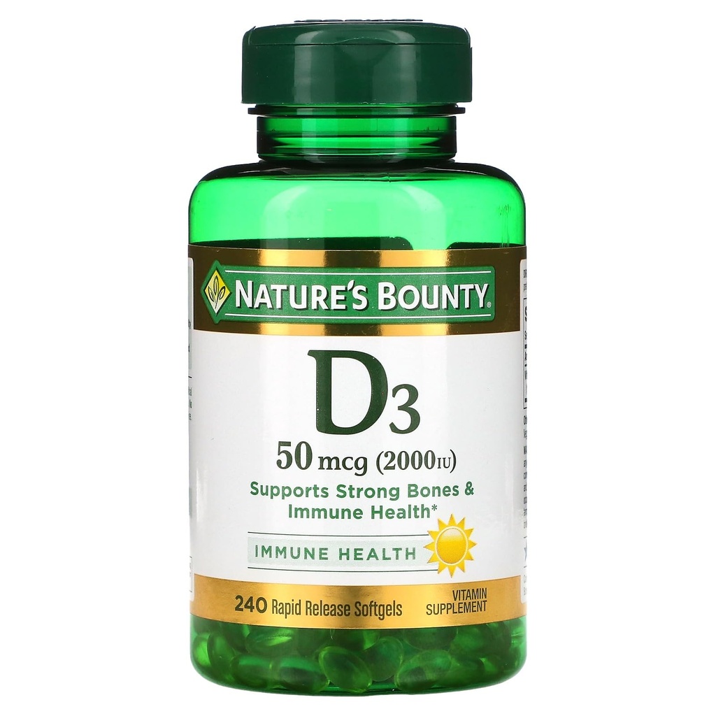 Naturens Bounty D3-2000 IE, 240 Softgels (Pack of 2)