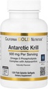 California Gold Nutrition Antarktis Krill Oil, Ultra-High Omega-3 kanssa Astaksantiini, Natural Mansikka & Sitruuna Maku, Non GMO, Gluteeniton, 500 mg, 120 Kala Liivate Softgels, 2 pakkaus