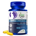 Vegaanien prenataaliset vitamiinit DHA (60 kreivi) Omega-3 - Qwell Better Than Fish Oil, aivojen toiminto - 820 Mg Algae DHA & EPA, vegaaninen prenataalinen vitamiineja E-vitamiini, karrageenivapaa