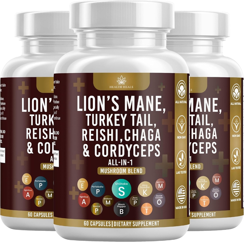 Sienen täydentää leijonan mane Turkki häntä Reishi Cordyceps Chaga vaahtokarkki juuri - 180 kreivi