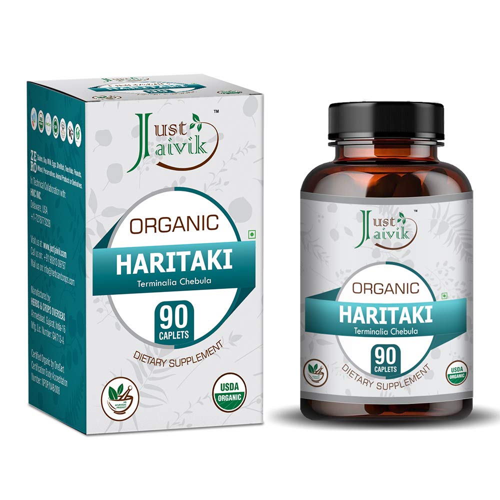 Just Jaivik Organic Haritaki (Terminia Chebula) - 750 mg (90 tablettia)