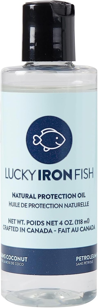 Lucky Iron Life ® Natural Protection Oil, 4oz - Levitä onnekas Iron Fish tai Leaf säilyttää, suojella ja estää Rust - Vegaani, valmistettu puhdas kookos-ja sitruunaöljyjä