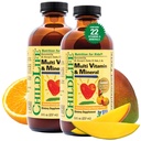 LAPSILIFE OLENNAISET Lapset Multivitamiini & Mineraali - Lapset Vitamiinit, Liquid Multivitamiini lapsille, Toddler Multivitamiinit, Liquid Vitamiinit, Vauva Multivitamiini - Natural Orange & Mango, 8 Fl Oz (paketti 2)