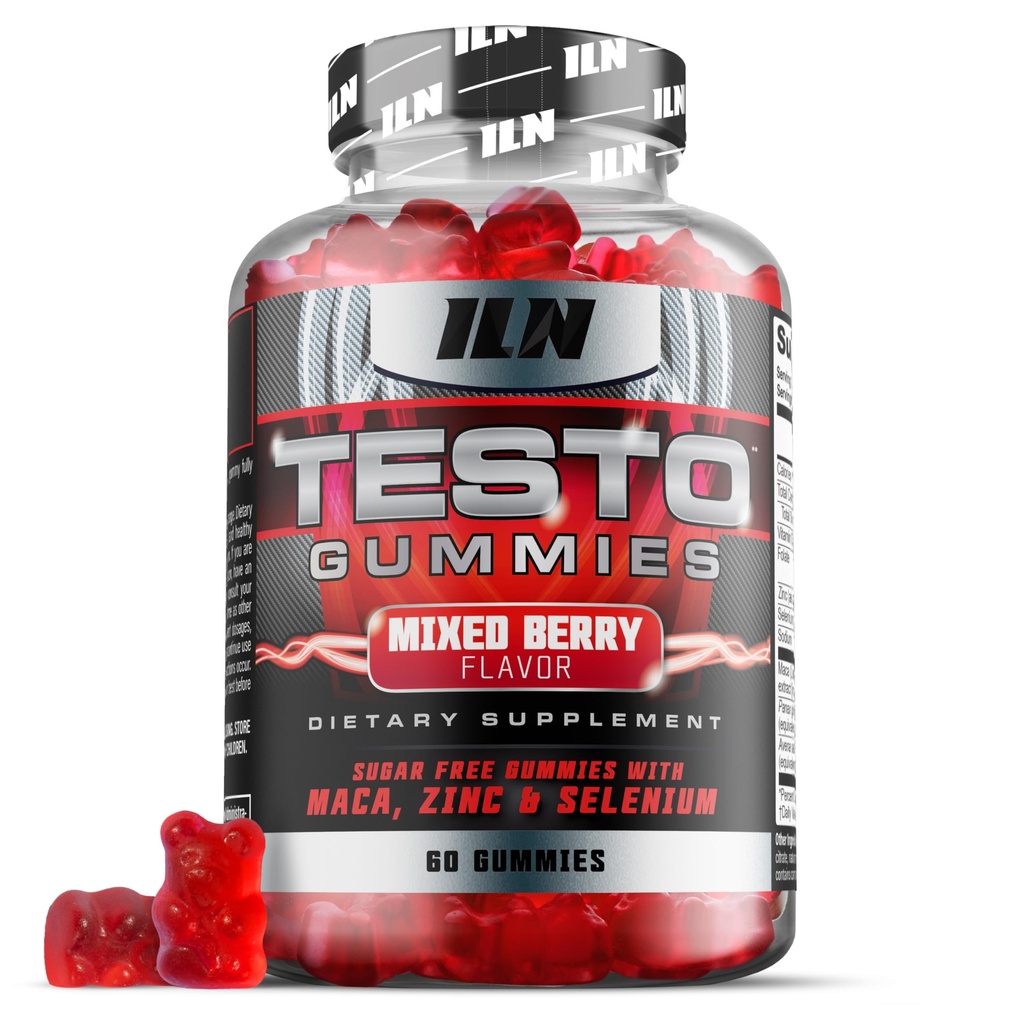Iron Labs Nutrition Testo Gummies for Men (60 Gummie) - High Strength Booster for Men - Mixed Berry Flavor - Ominaisuudet Maca, Ginseng, Sinkki ja Selenium - Sokeriton & Vegan Soveltuu