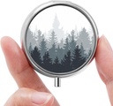 Mini pilleri laatikko, pieni pilleri laatikko, kannettava pilleri laatikko, söpö pilleri organizer vitamiinit, lääkkeet, kalaöljy ja lisäravinteet (Woodland)