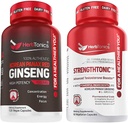 Herbtonics Korean Panax Red Ginseng ja Strengthtonic Testosteroni Booster miesten Bundle