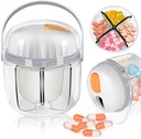 Pillerilaatikko, Pill Organizer for Travel Söpö Medicine Organizer NO-BPA Kosteus Proof Medicine Container for Vitamiinit, kalaöljyt, lisäravinteet (valkoinen)
