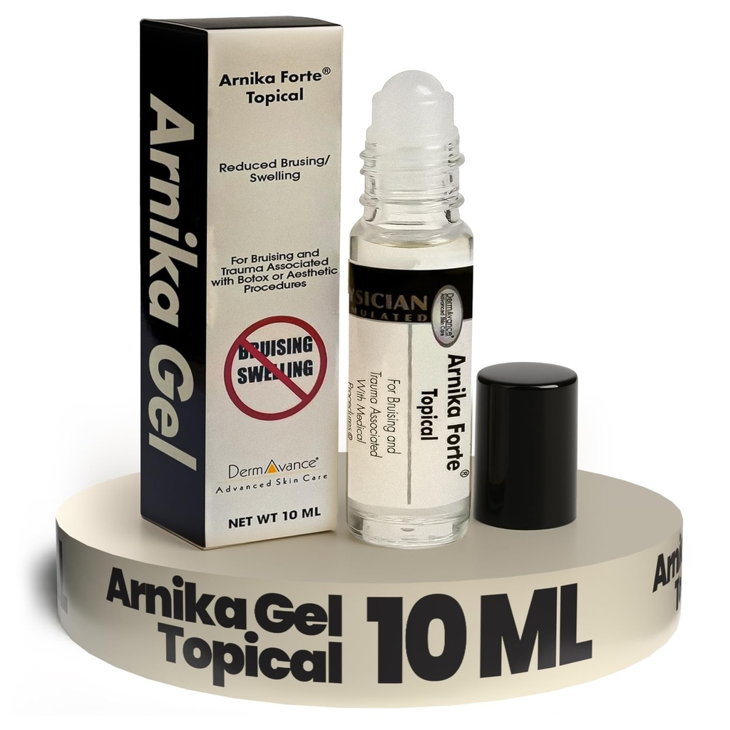 Arnika Forte Topial Roll-On, Arnica Gel mustelmia ja turvotusta leikkauksen jälkeen, helppokäyttöinen Arnica Gel Topial post-kirurginen hoito ja urheilu vammat, kirkas, 10 ml