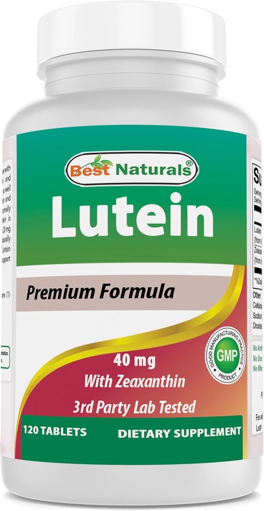Best Naturals Lutein 40 mg ja Zeaksantiini- 120 tablettia