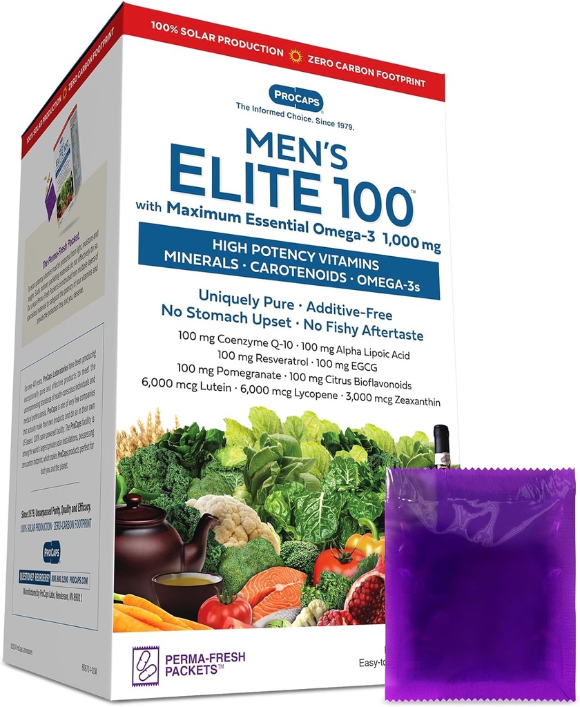 ANDREW LESSMAN Multivitamiini - Miesten Elite-100 maksimaalinen Essential Omega-3 1000 mg 30 Packets ... Ei lisäaineita