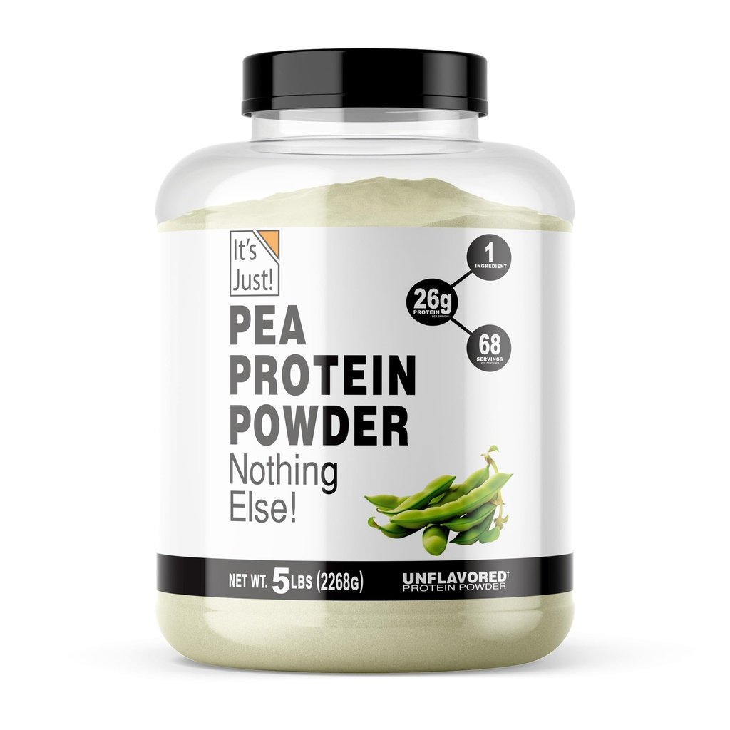 Det är bara! - 100% Pea Protein, Vegan Plant Based, Grown in Canada, Premium Quality, Smooth Texture, Gluten Free, Keto Friendly (5 Pound, Unflavored)