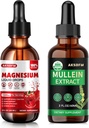 Bundle - Magnesium Glycinate Liquid & Mullein Leaf Extract - Stressiapu tuki ja hengitysteiden tuki