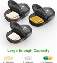 Fullicon Pill Organizer 2 Kertaa päivässä, Viikoittain Pill Box AM PM, Irrotettava Medicine Organizer, Pill Tapaukset Kahdesti päivässä - (musta)