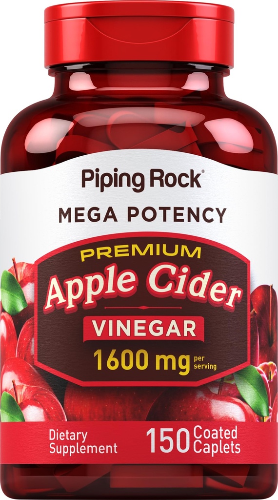 Piping Rock Apple Siideri Etikkakapseli Kapselit ... 1600mg... 150 pilleriä...