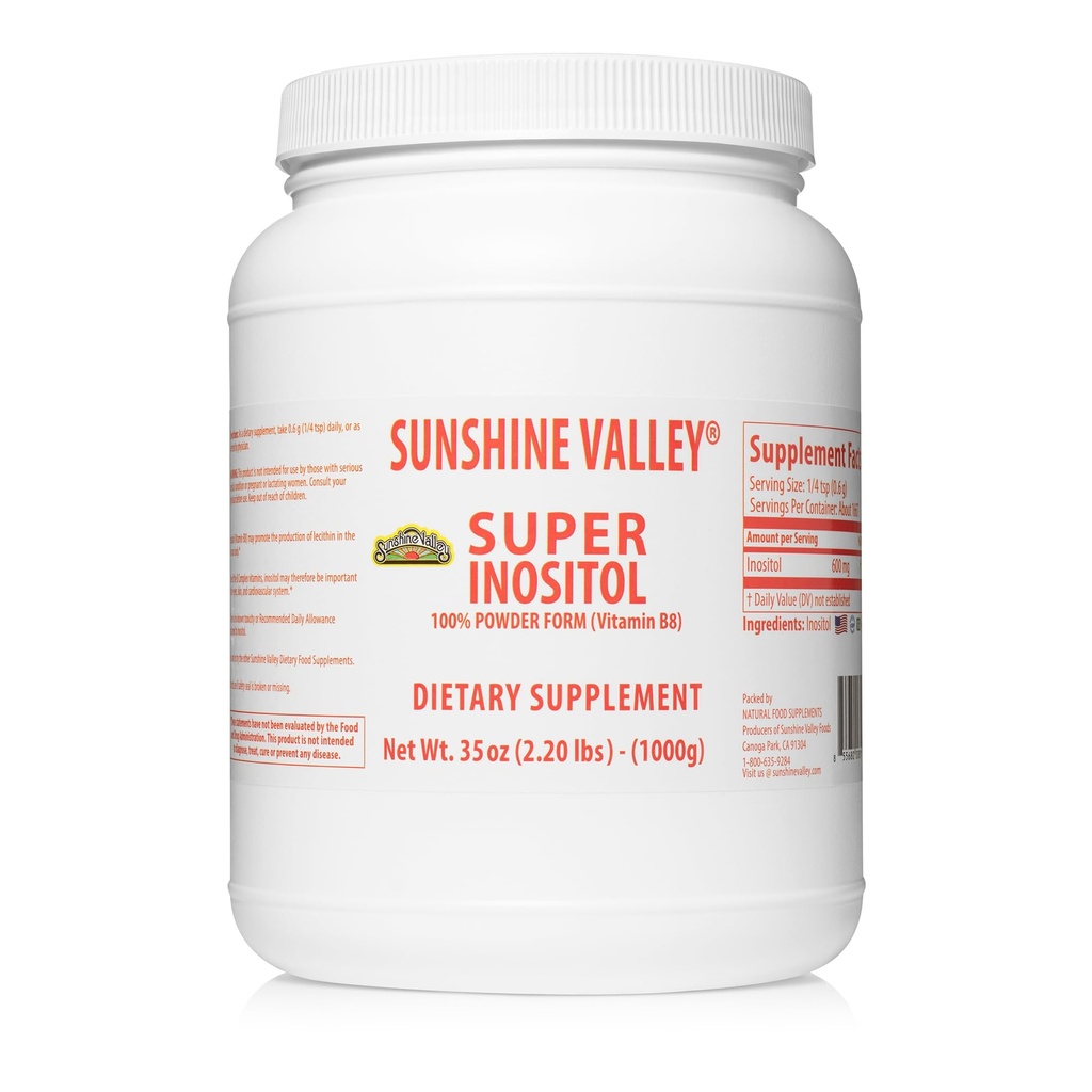 Sunshine Valley® Super Inositol, vitamin B8 Powdered Dietary Supplement, Natural & PCOS Fertility Supplement, Hormonal Balance & Healthy Ovarian Function Support - 35oz