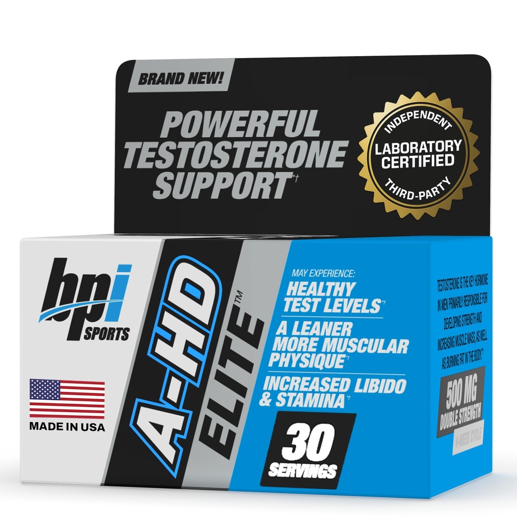 BPI Sports A-HD Elite ... Miehet...s Tehokas Testosteroni Booster kestävyys, vahvuus, seksuaalinen tuki... tukee lihaksia, libidoa ja aineenvaihduntaa...