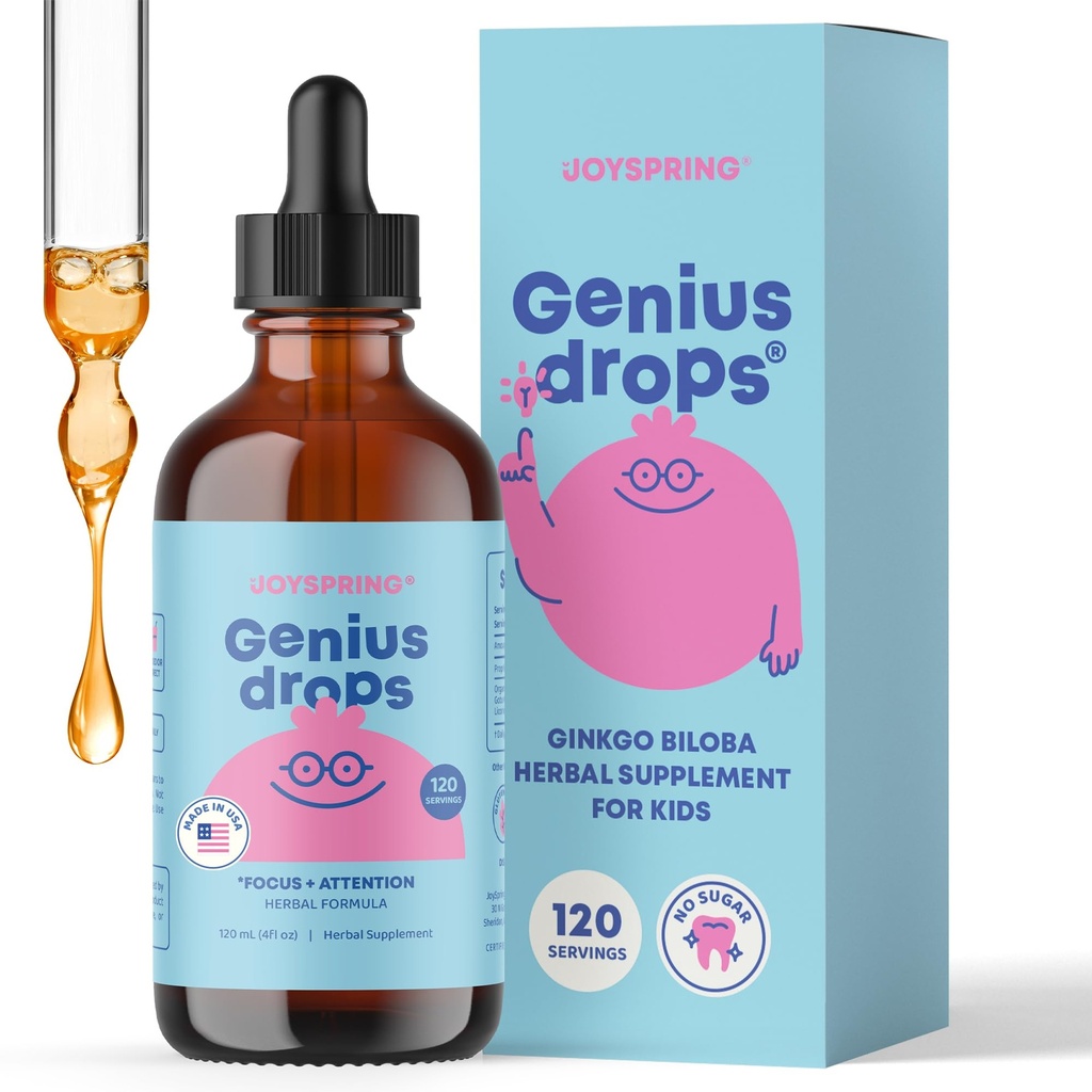 JoySpring Genius Drops - Organic Focus Drops for Kids ... Kliinisesti todistettu Focus Supplement auttaa lapsia suoriutumaan paremmin koulussa.