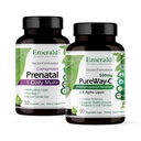 Emerald Labs Bundle with Prenatal 1-Daily Multi (60 Veg Caps) & PureWay-C (90 Veg Caps) - Prenatal Multivitamiinum with Methylated Folate, Iron & More* - Vitamiini C täydennysosa R-Alpha Lipoic Acid *