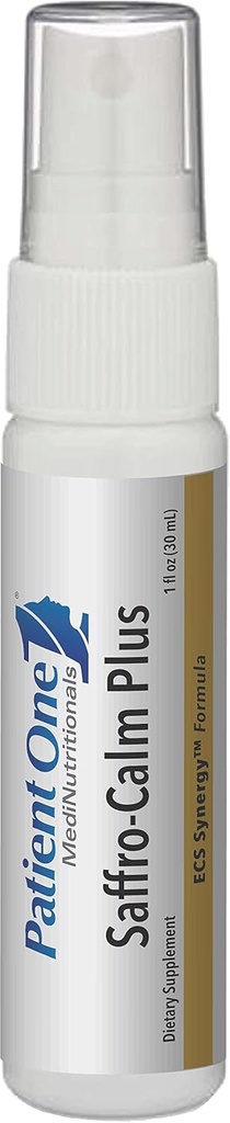 Patient One Saffro-Calm Plus | Oral Spray Supplement för att stödja positivt humör och hälsosam stressrespons * | med Saffron och Echinacea | 1 fl oz