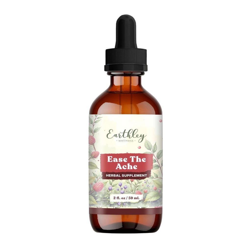 Earthley Wellness Helppoa Ache, Luonnollinen Hormoni tuki kramppeja, turvotusta, mieliala Swings, ja synnytyksen jälkeinen epämukavuutta, Kramppi Bark, Punainen vadelma Leaf, Motherwort, Nettle (1oz)