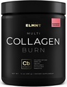 ELMNT Super Collagen Burn for W. Probiootit, Hyaluronihappo, Apple C Viinitarha, KSM66, Biotin+ Premium Collageno Multi Collagen Protein Powder for Weight Loss, Fat Burner, Hiukset, Skin+ (R-sitruuna)
