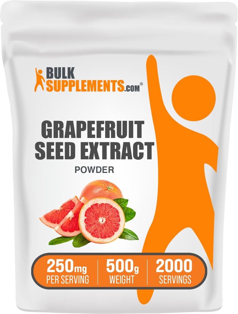 BulkSupplements.com Greippisiemenuutejauhe - greippisiemenen lisäravinteet, antioksidantti lähde - kasviperäisiä lisäravinteet, gluteeniton, 250 mg per tarjoilu, 500g (1,1 lbs) (pakkaus 1)