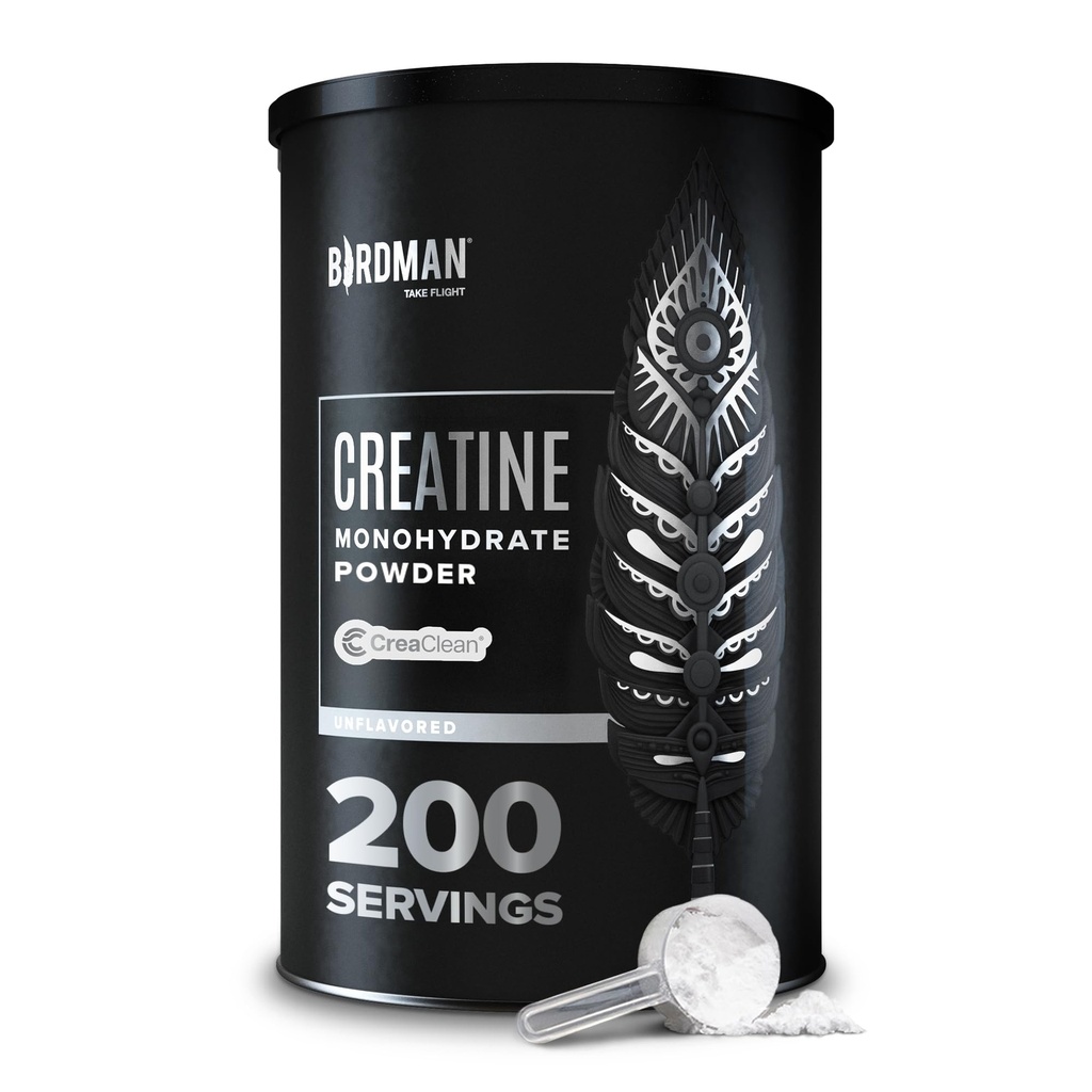 BIRDMAN Micronized Creatine Monohydraatti Powder, lihasten Recovery, kofeiiniton, Creatine Pre Treout, Vegan, Post Treout, Gluteeniton, sokeriton 200 tarjoilua (5 gramman each) .