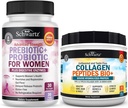 BioSchwartz Hydrolysed Collagen Peptides Powder (40+ Servings) Plus Prebiootit ja probiootit kanssa Dgestive Enzymes naisille (1 kuukausi tarjonta)