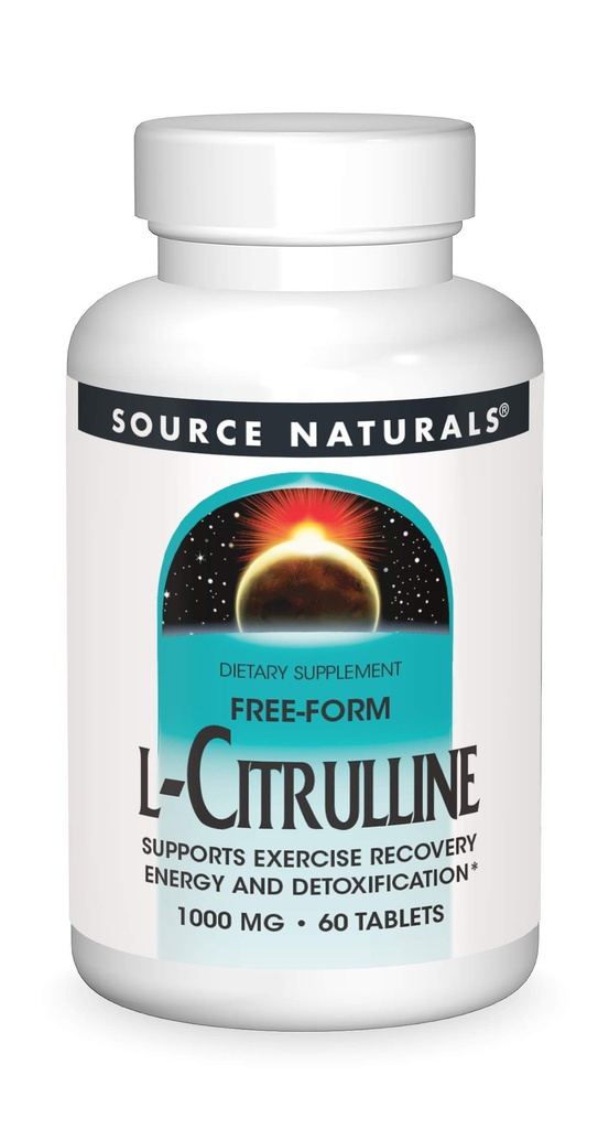 Source Naturals L-Citrulline - tukee liikunnan hyödyntämistä, energiaa ja detoxification*, 1000 mg - 60 tablettia