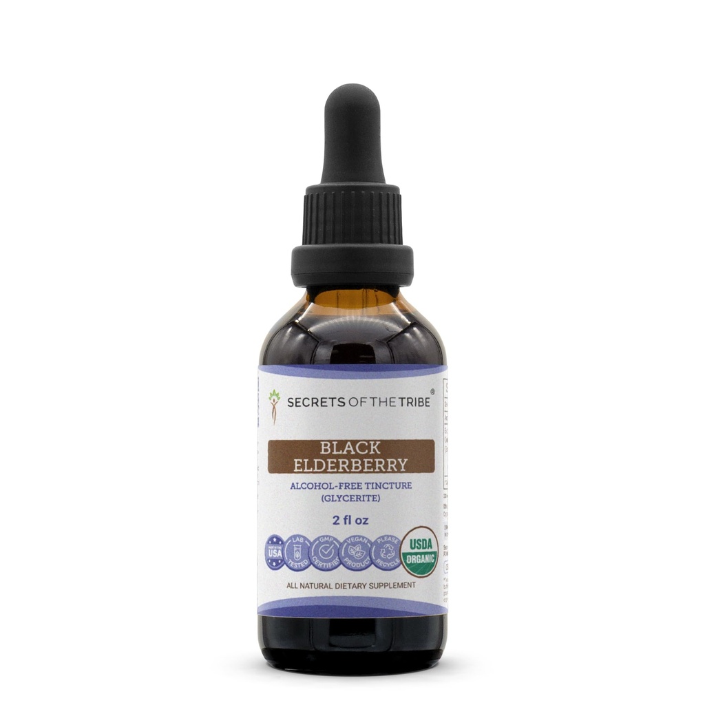 Musta Elderberry USDA Organic Tincture ... Alkoholiton uute, erittäin tehokas kasviperäisiä tihkuja, Immuunijärjestelmä Health ... 100% Certified Organic Black Elderberry (Sambucus Nigra) 2 oz