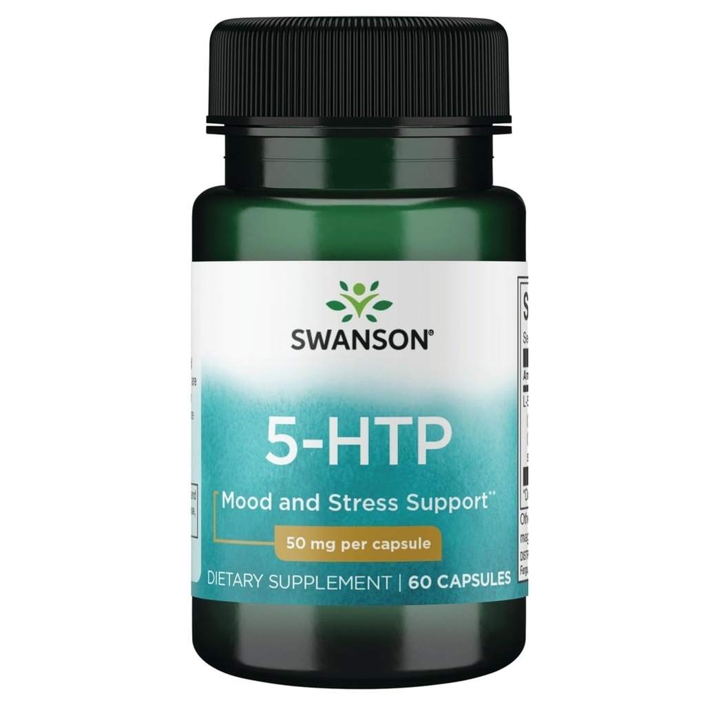 Swanson Premium Aminohappo 5-Htp - Extra Strength - 50 Milligrammaa 60 kapselia