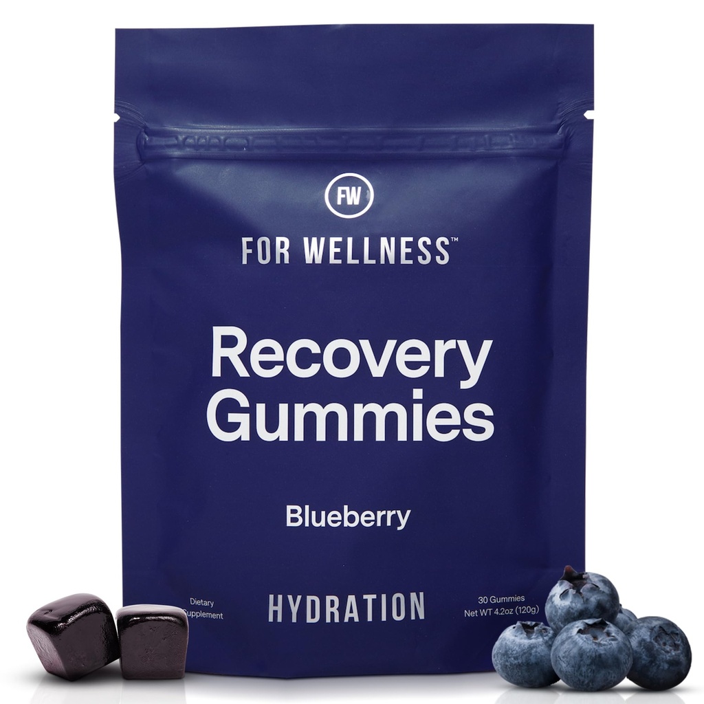 Wellness Recovery Gummies Hydrate ... Mustikka-Elektrolyytti- ja antioksidanttilisät nesteytykseen, energiaan ja työnjälkeiseen suorituskykyyn ...
